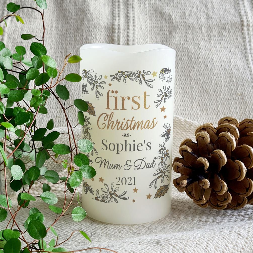 Personalised First Christmas LED Candle Extra Image 2